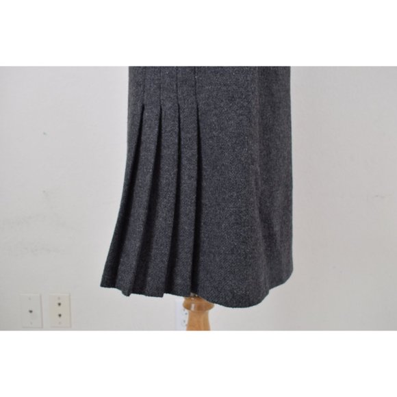 Vintage 80s Charcoal Gray Wool combo Midi Skirt size 8 | 27 waist - Picture 5 of 9